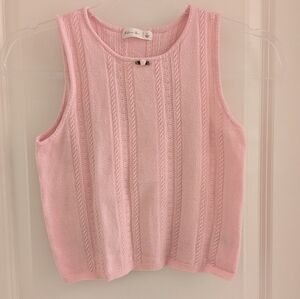 Active USA, Pink Knit Vest, Large